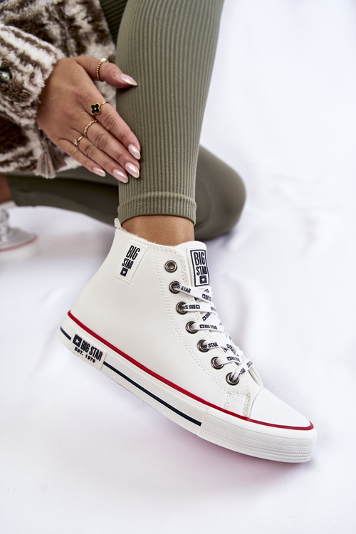 Klasické vysoké zateplené tenisky Big Star KK274597 bílé