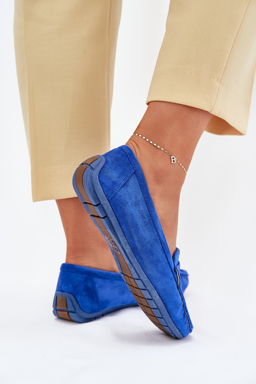 Dámské Velurové Mokasíny Kobaltové Lenvie