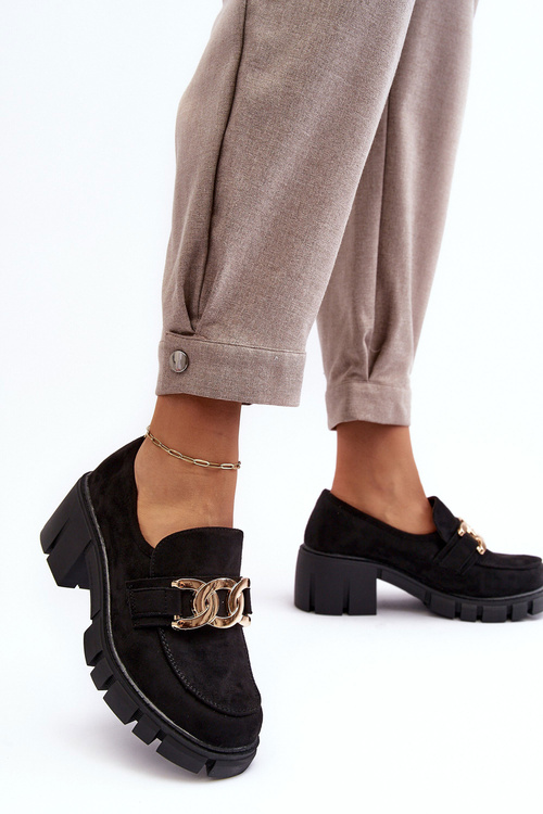 Dámske semišové topánky s dekoráciou čierne Rullenes