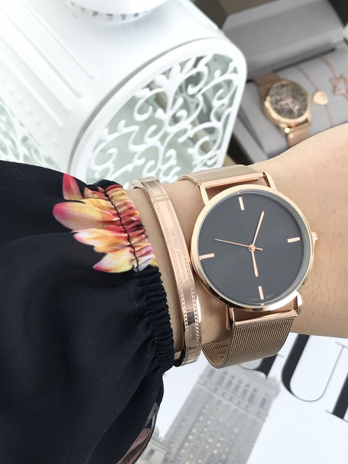 Dámské Hodinky Michael John Lyssa Gold Bracelet / Black Display