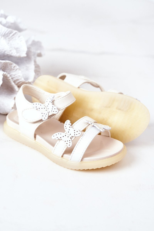 Detské sandále s bielym suchým zipsom Malvika