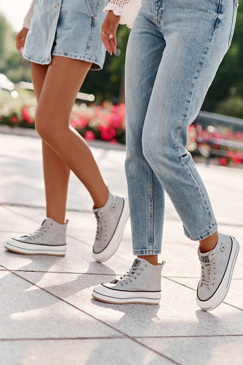 Zateplené Dámské Tenisky Na Platformě Eko Kůže Big Star OO274069 Modré