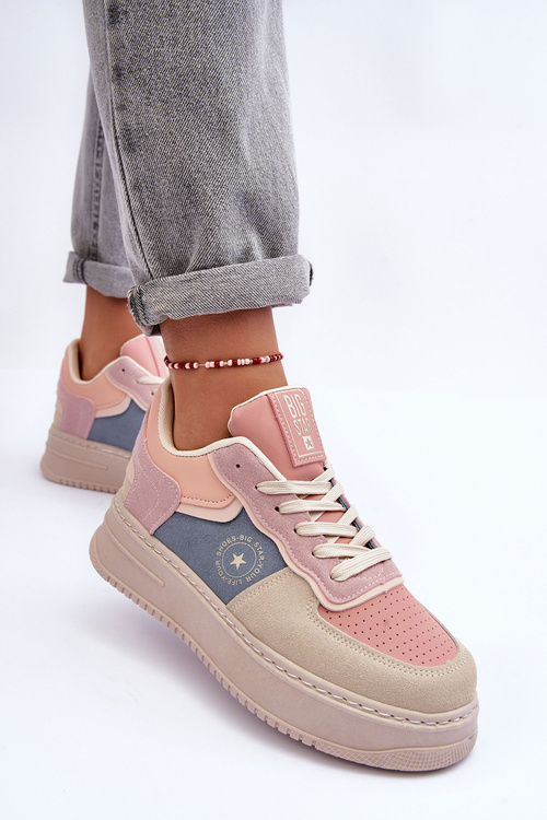 Dámske športové topánky Big Star MM274233 Pink-Beige
