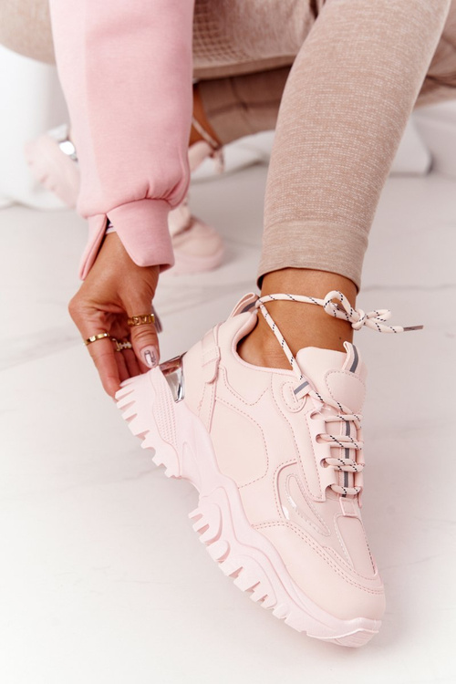 Dámské Sneakersy Na Masivní Podrážce Růžové Influencer