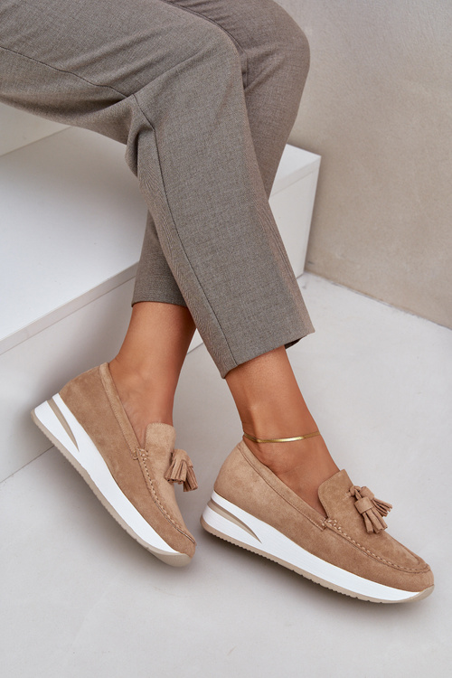 Mokasíny Na Delikátním Kotu Eko Semišové Béžové Challavia