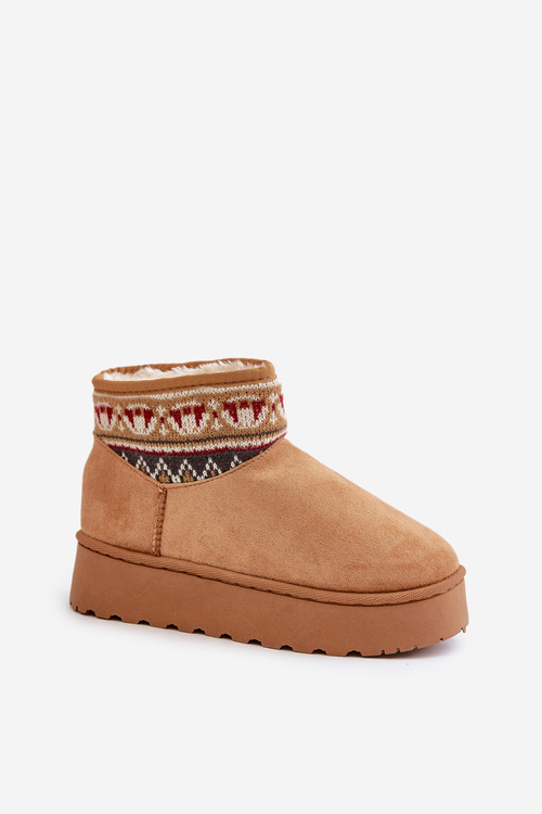 Dámské Sněhule S Vzorovanou Vložkou Na Platformě Camel Avatharia