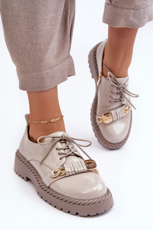 Dámske lakované topánky D&A MR870-81 Gray