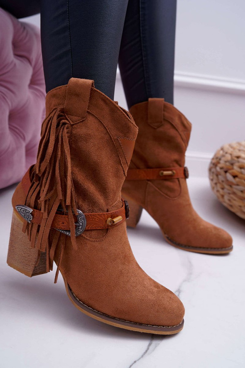 Dámske topánky Cowboy topánky s hnedou sponou Marcapo