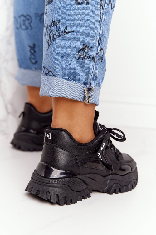 Dámské Sneakersy Na Masivní Podrážce Černé Laugh