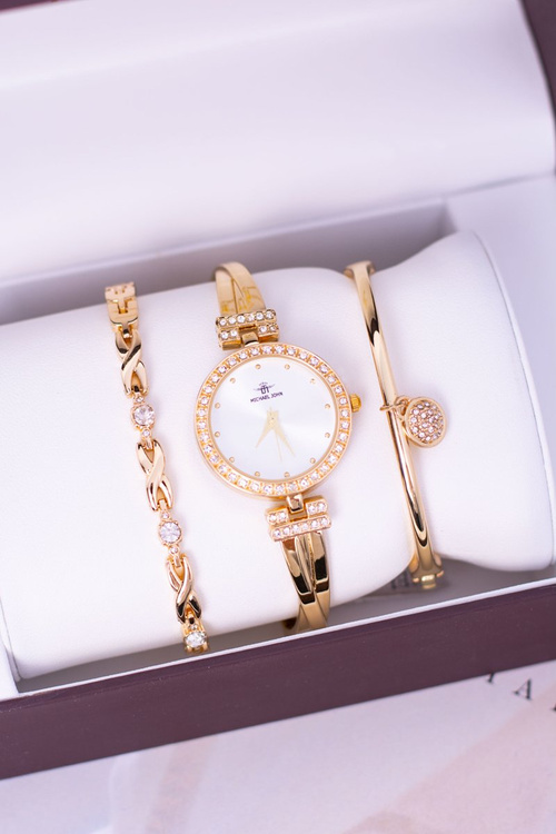 Nastavte si hodinky Michaela Johna Goldenta s dvoma náramkami zircons