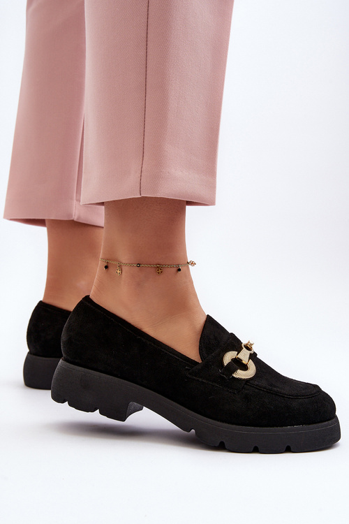 Dámské mokasíny s ozdobou černé Railenes