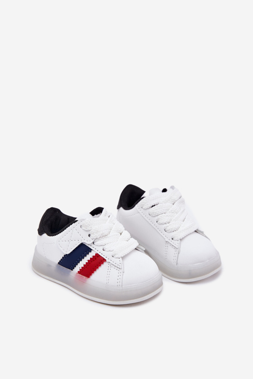 Športová Obuv Tenisky Pre Deti S Svietiacou Podrážkou Biela-Čierna Arielle