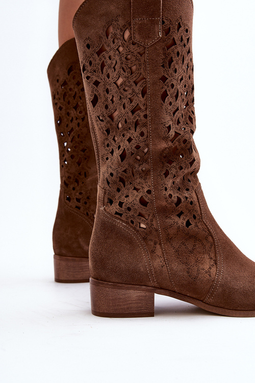 Zazoo 3403 Prezradené Dámske Topánky Na Nízkom Podpätku Hnedé