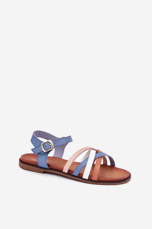 Dámské Sandály S Proplétajícími Pásky Modré Sergio Leone SK090H