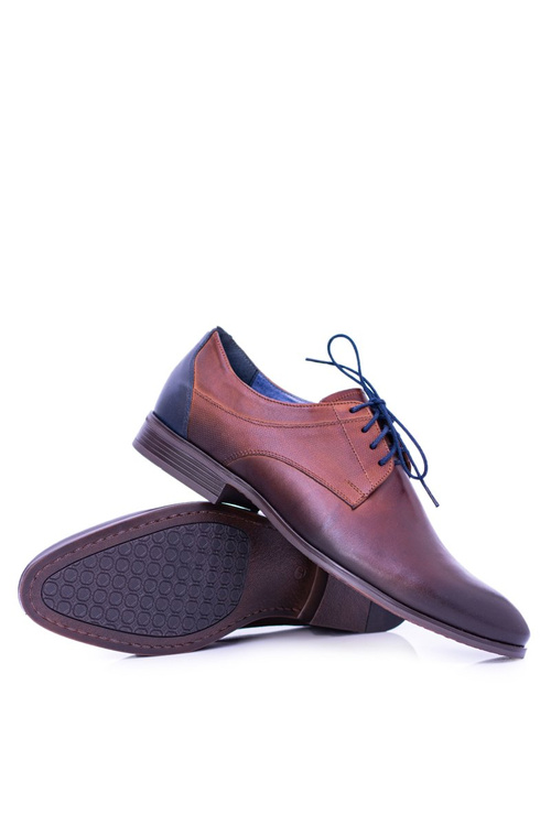 Nikopol hnědé kožené pánské polobotky Traditional