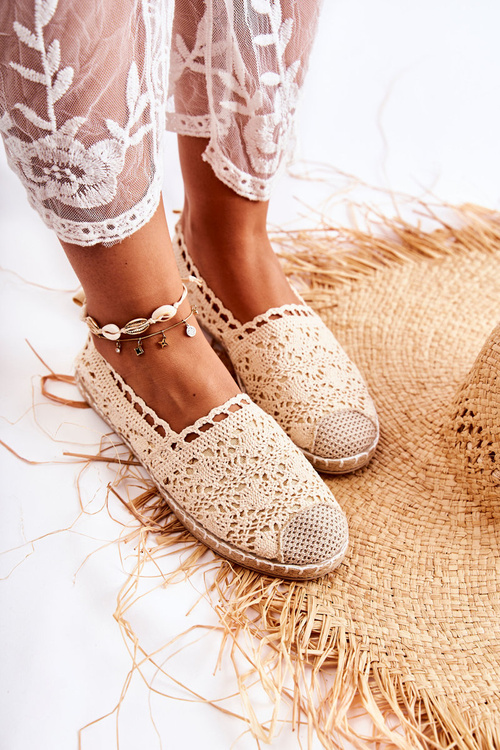 Dámské prolamované espadrilky béžové Letisa