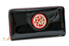 Veľká dámska čierna lakovaná Nobo červená peňaženka