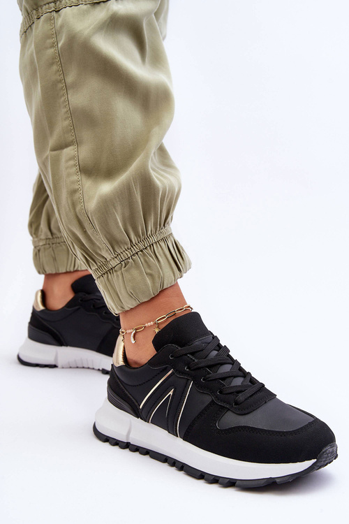 Čierna kabama Dámska kožená športová topánka