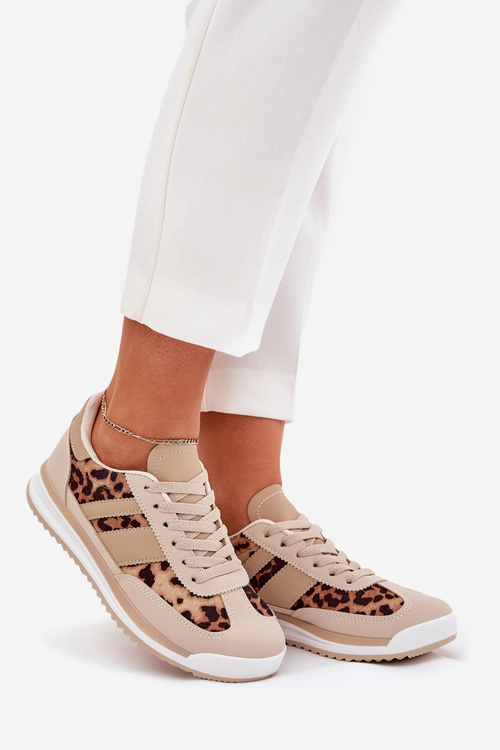 Športová Obuv Dámske Sneakers Leopardie Béžovo-Hnedé Galabis