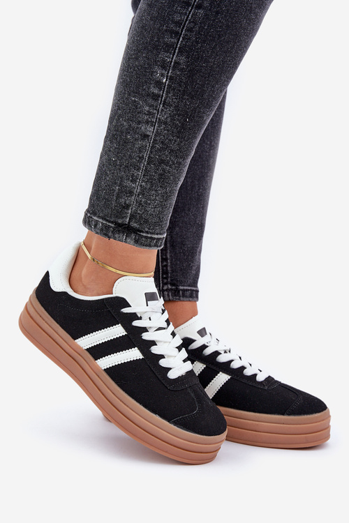 Dámske tenisky na platforme čierne Egelia