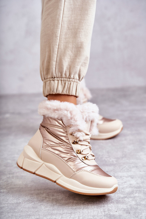 Dámské šněrovací sněhule Světle béžová Anna