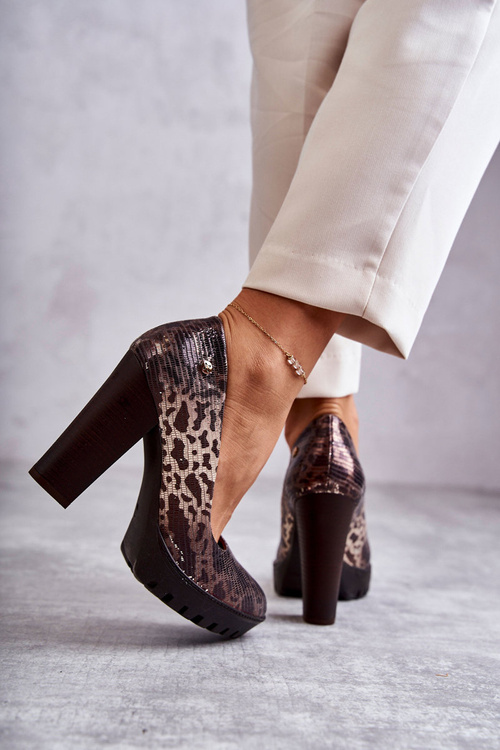 Kožené Lodičky Na Baru Maciejka 02629-02 Hnědá