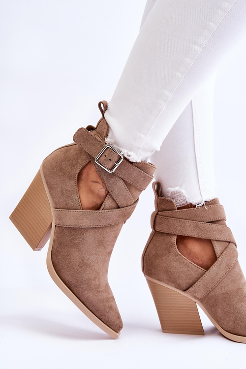 Ženské semišové topánky Dennise Dark Beige Cowboy topánky