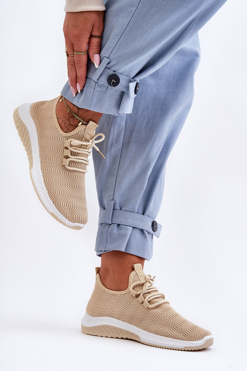 Klasické Textilní Slip-on Tenisky Bežové Gusto