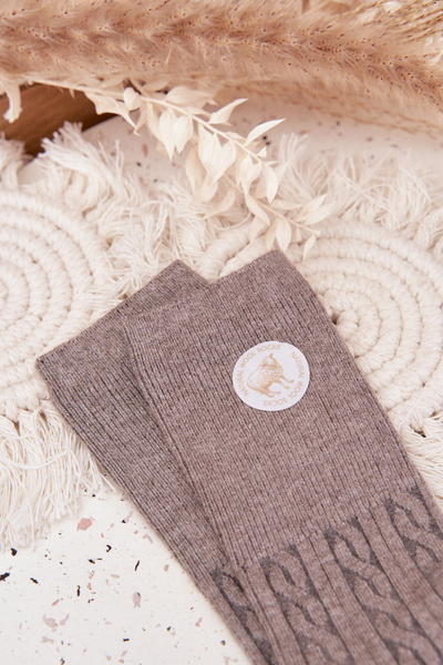 Dlouhé vlněné dámské ponožky šedé