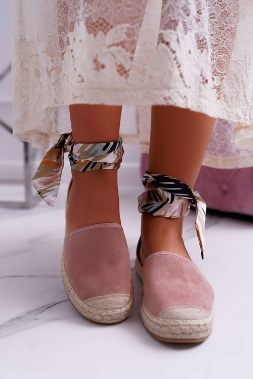Dámské Espadrilky Svázané Stuhou Růžové Mila