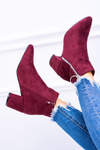 Burgundsky semišové topánky na stĺpe v Spitz Jonnes