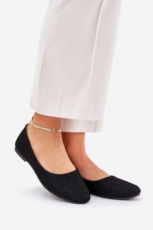 Dámske Ploché Baleríny S Trblietkami Čierne Tatorelis