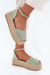 Dámske espadrilky na platforme s pletením mentolové Selise