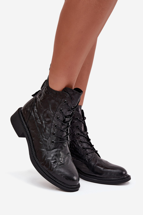 Dámské kozačky z přírodní kůže zateplené Artiker 57C1006 černé