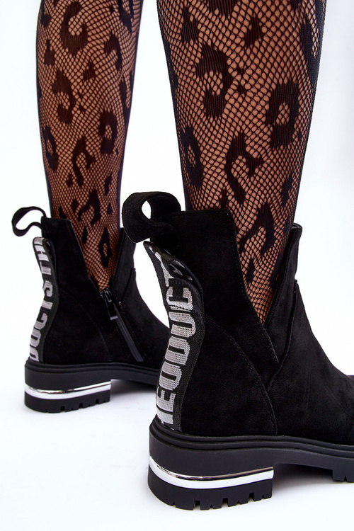 Čierna Lamehedella Cut -off topánky s výrezmi