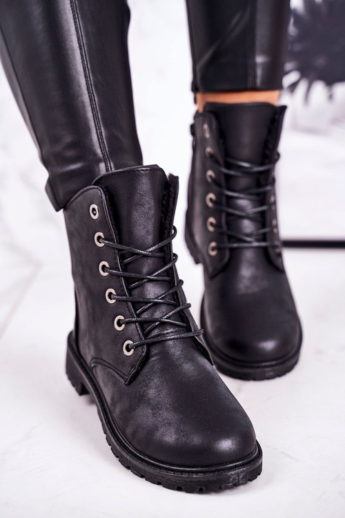 Dámské Pracovní Boty Oteplené Kožešinou Černé Mia