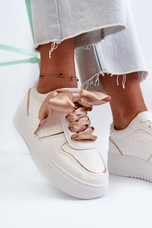 Dámske tenisky na platforme Biele Tessama