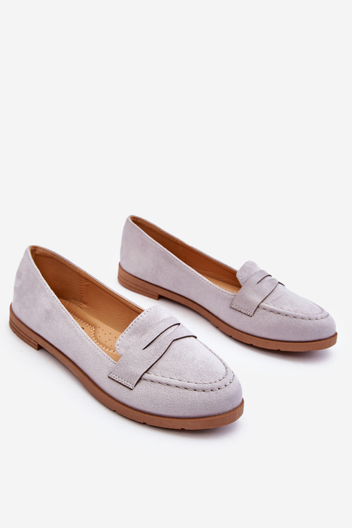 Pohodlné semišové dámske sivé mokasíry Lucca