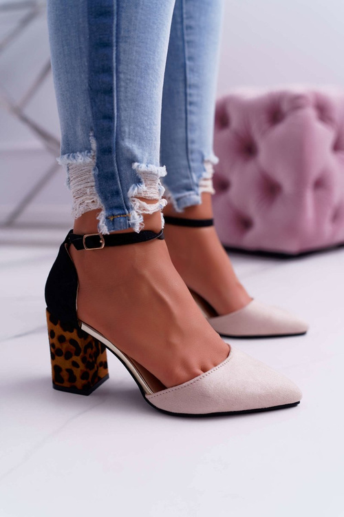 Dámske čerpadlá na leopardovej tlači Ferri Beige