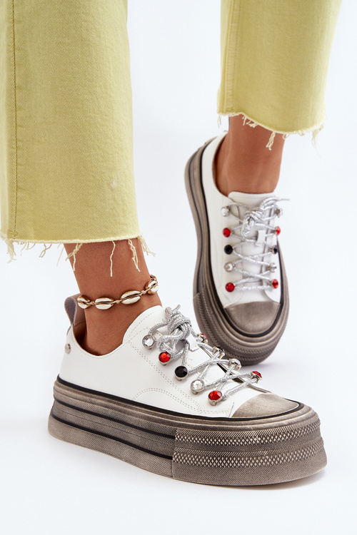 Dámské tenisky na platformě GOE NN2N4054 Bílé