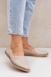 Elegantné Kožené Espadrilky Dámske Béžové Zazoo 10177