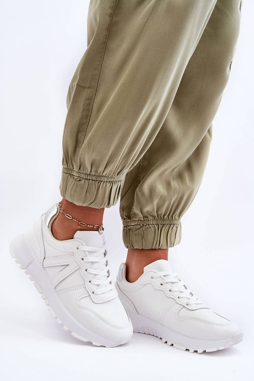 Kůže Dámské Sportovní Boty Bílé Kabama