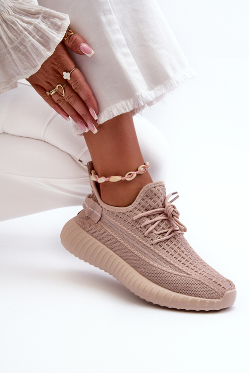 Dámské růžové sportovní textilní slip on tenisky Nelmarie