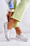 Dámské Kožené Tenisky Slip-On S.Barski Holografické stříbro