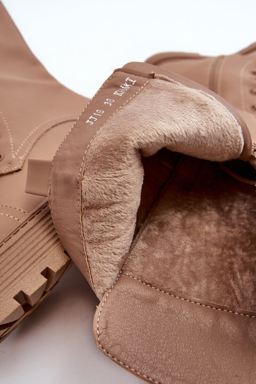 Glany Ocieplené Šněrovací Kozaky Na Koleno Tmavě Hnědé Bergdis