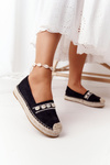Espadrilles na plošine s Shells Black Seashell