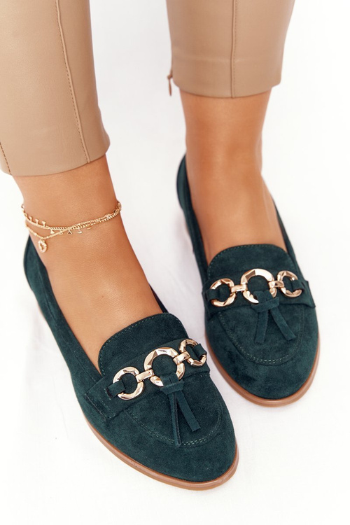 Elegantné ženské Vinceza Moccasins 10585 Suede Green