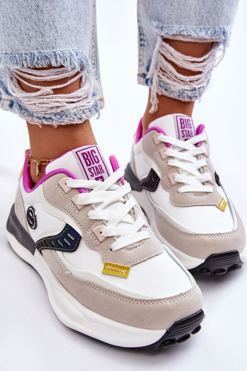 Dámské sportovní tenisky Big Star KK274099 Bílá a béžová