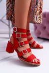Dámske sandále na stĺpe gladiátorov Red Nella