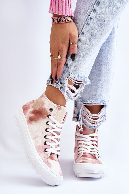 Dámska vysoká hviezda LL274048 BEIGE-PINK TASELERS